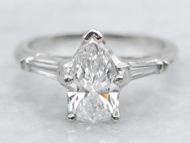 handcrafted engagement rings -Platinum Diamond Engagement Ring