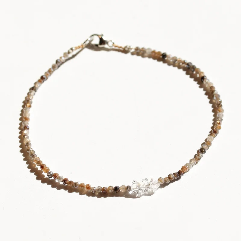 bracelet designs for women -Mystic Moonstone + Herkimer Bracelet No.1