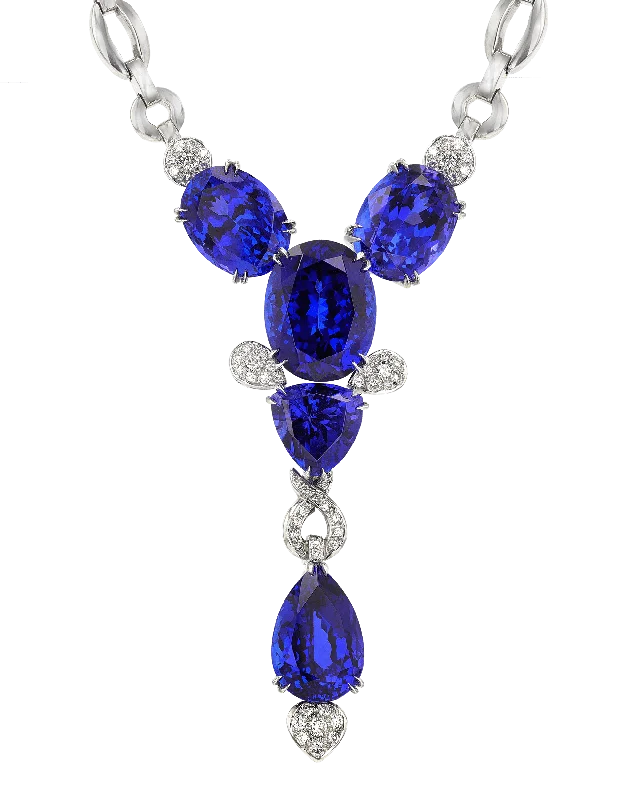 pearl necklaces for women -Tanzanite Necklace, 65.67 Carats