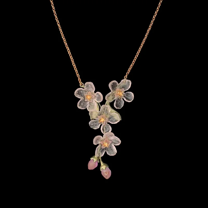 cute necklaces for women -Peach Blossom Necklace - Flowers