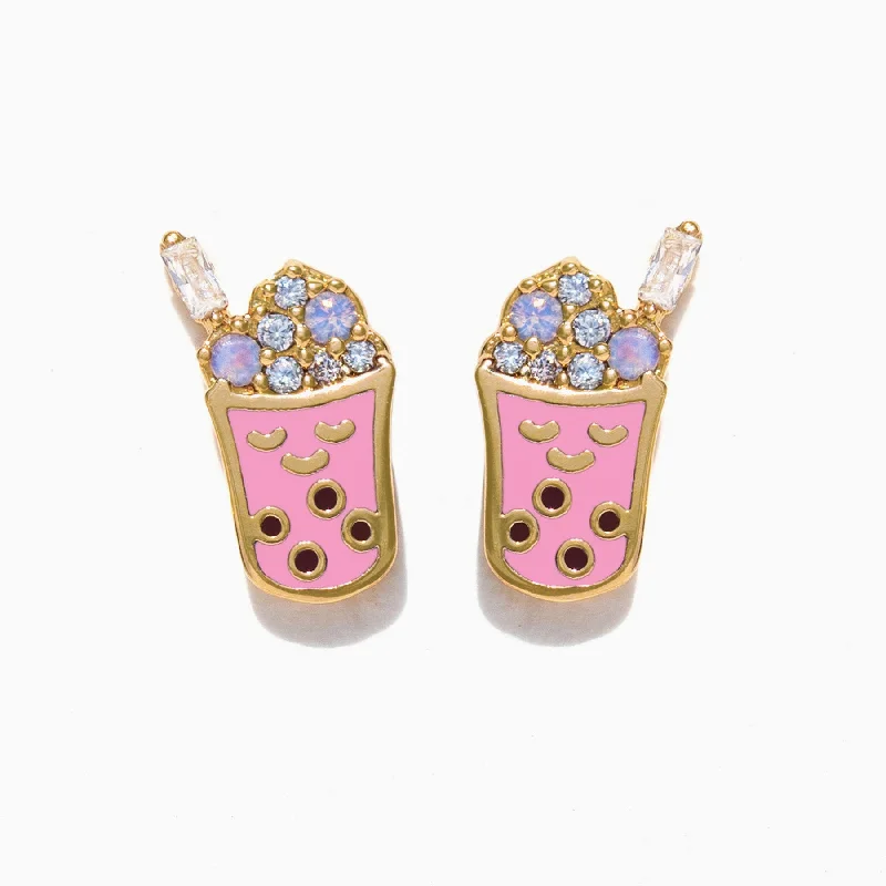 fashion-forward earrings for women -Bubble Tea Studs