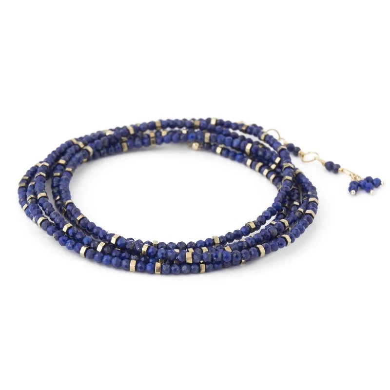 women’s cuff bangles -Lapis Confetti Wrap