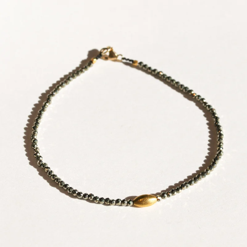 fashion bracelets for women -Pyrite + 18k Bracelet