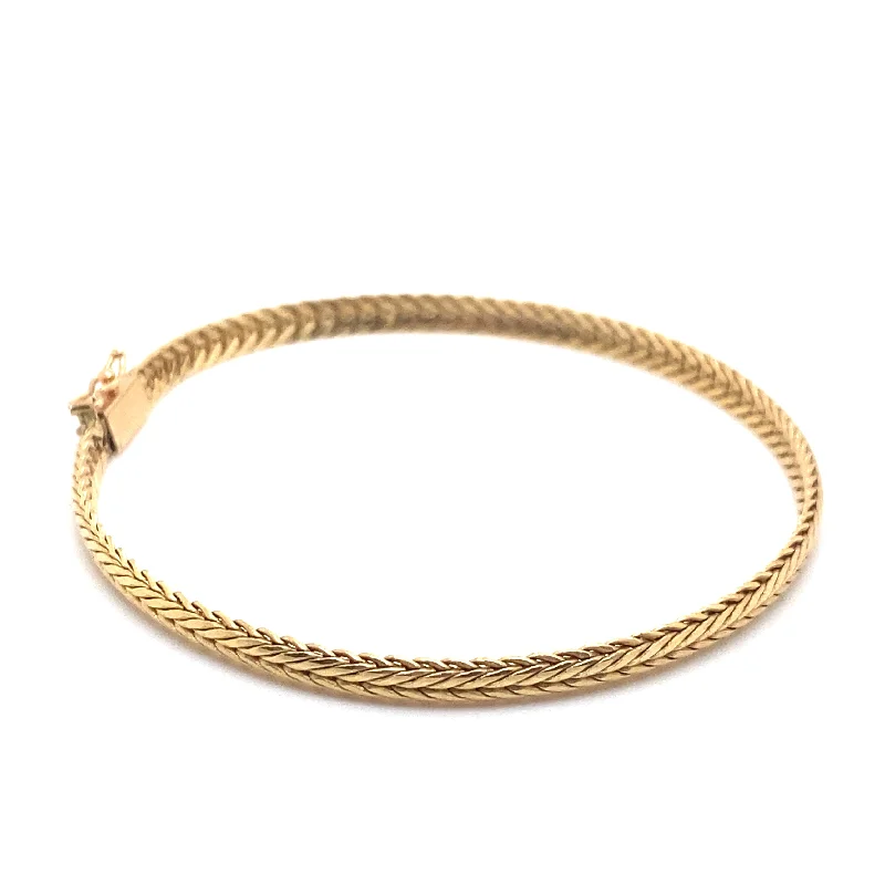 luxury bracelets for women -14k Yellow Gold 4mm Foxtail Bracelet 7"