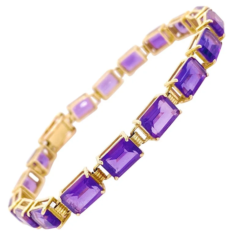 trendy charm bracelets -Amethyst Tennis Bracelet