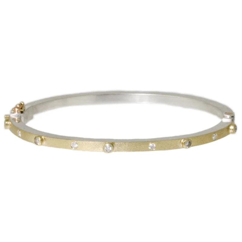 classic bangles for women -Junia Five Bezel 2.5mm Yellow Gold Bracelet