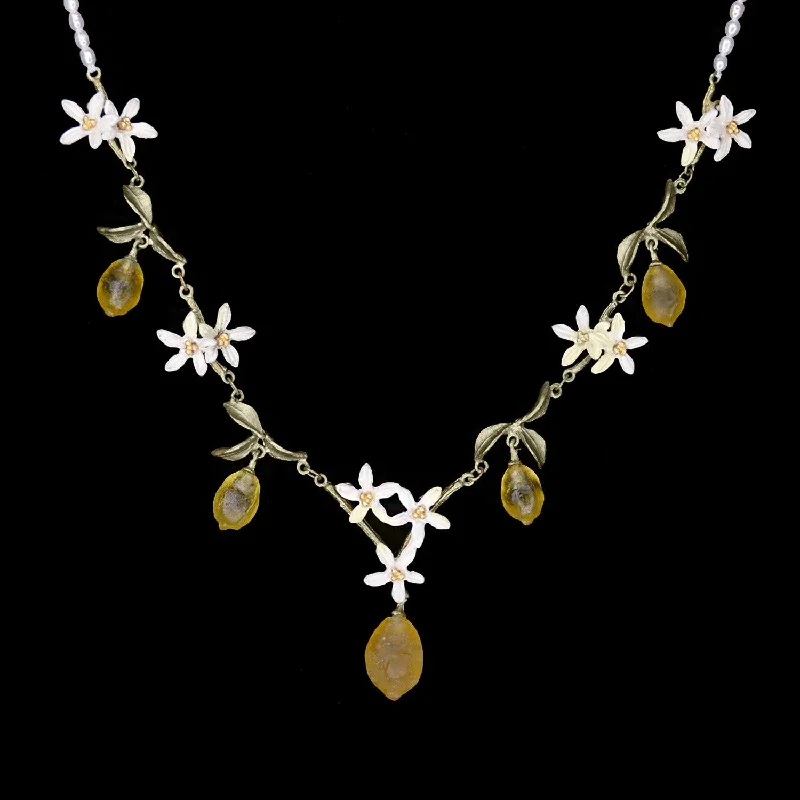 unique charm necklaces for women -Lemon Drop Necklace - Pearls