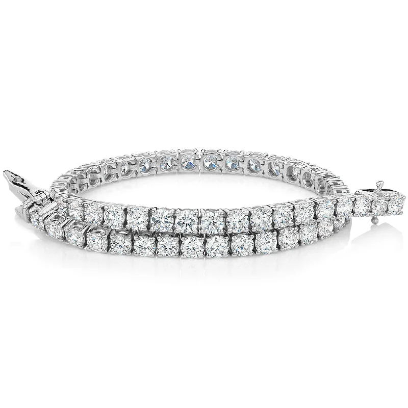 women’s bangles -Premium Lab-Grown Diamond, 7 carat TW round brilliant tennis bracelet in 10 carat white gold