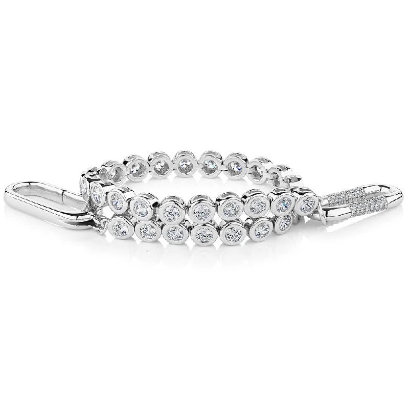 bracelet stack for women -Statement bracelet with 3.72 carats* of diamond simulants in sterling silver