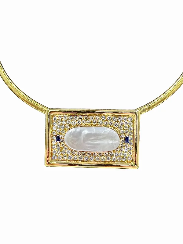 layered necklaces for women -Biwa Pearl Diamond Yellow Gold Pendant Necklace