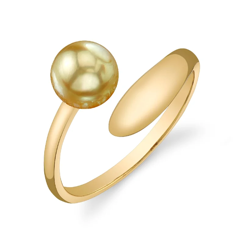 men’s and women’s matching rings -Golden South Sea Pearl Mindy Ring