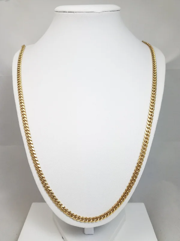 matching necklaces for women -Solid Cuban Link 10k Yellow Gold 28.5" Necklace