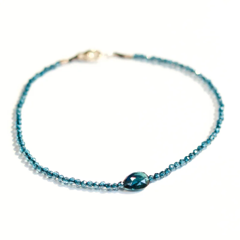 stacking bracelets for women -London Blue Topaz & Blue Tourmaline Bracelet No. 109