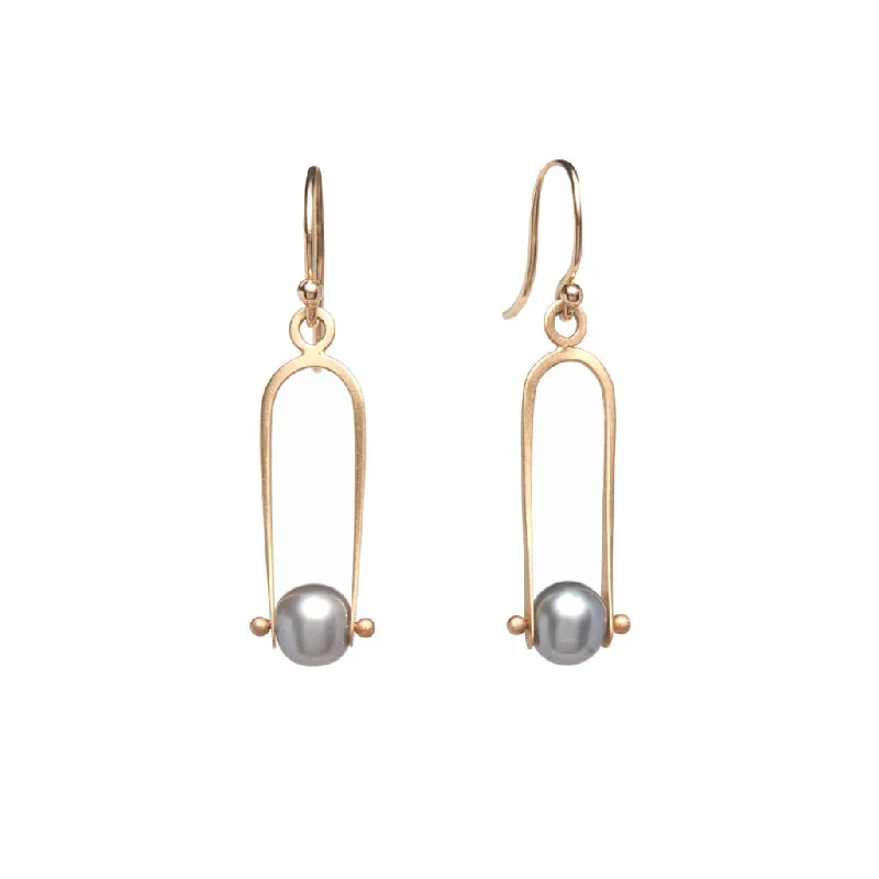 elegant earrings for women -<!--ER938-->deco pearl arch earrings