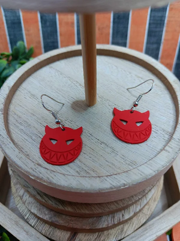 hoop earrings for women -Red Devil Earrings