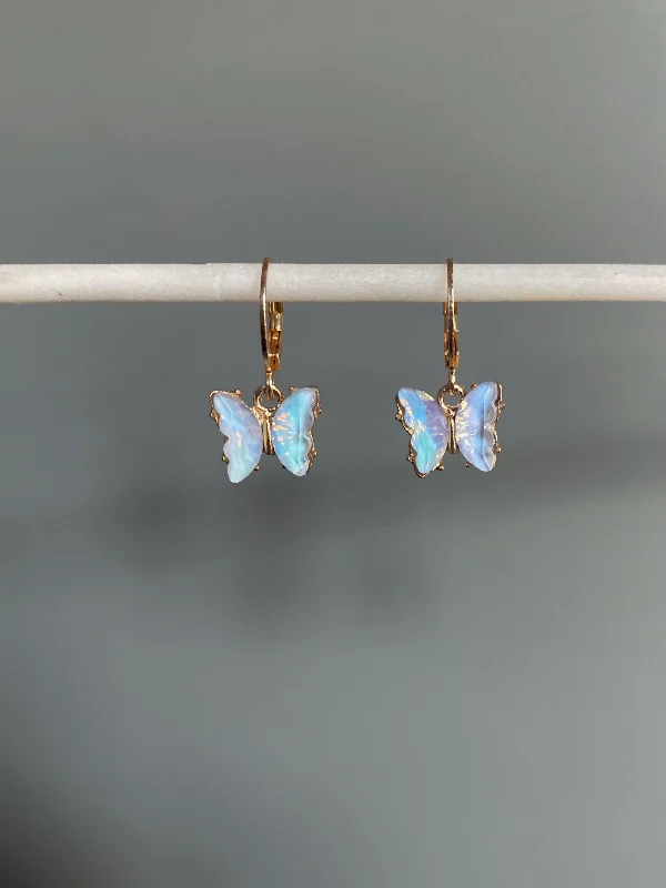 trendy earrings for women -HOLOGRAPHIC SHINE BUTTERFLY EARRING