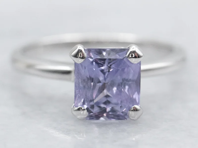 round cut engagement rings for women -Platinum Purple Sapphire Solitaire Engagement Ring