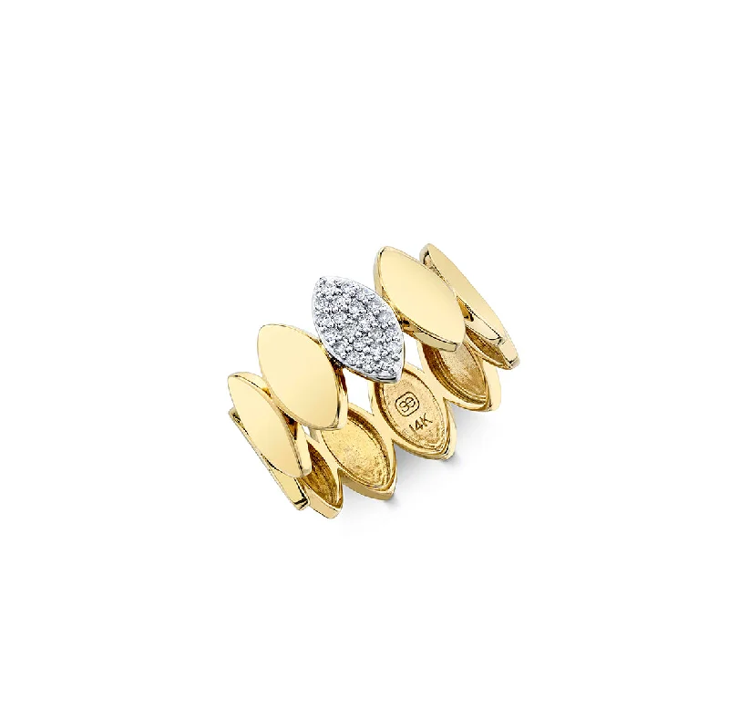 minimalistic rings for women -Gold & Diamond Marquise Eye Eternity Ring