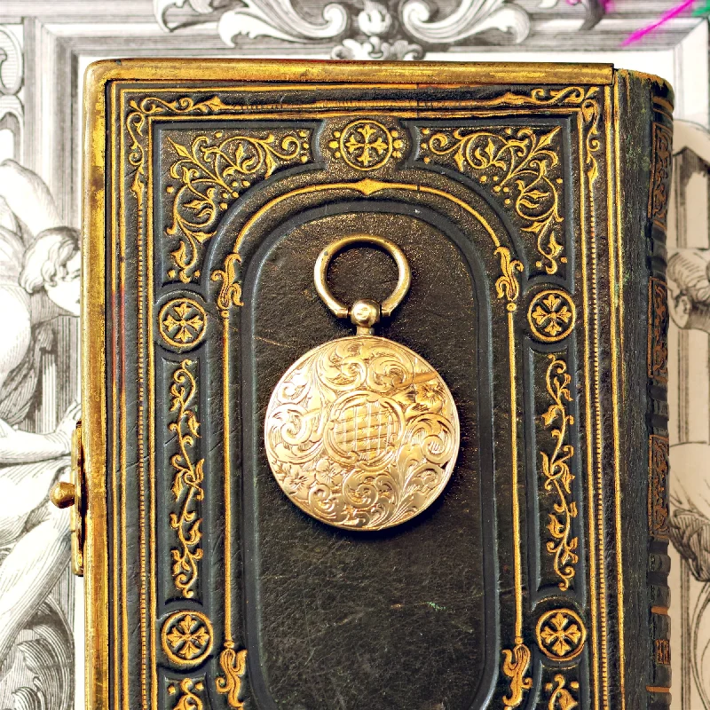 luxury necklaces for women -Antique Georgian Mourning Half Locket