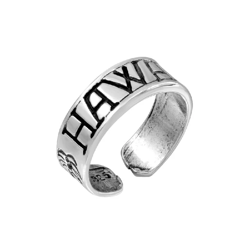 women’s solitaire rings -Silver 925 Engraved Hawaii Adjustable Toe Ring - TR188-A