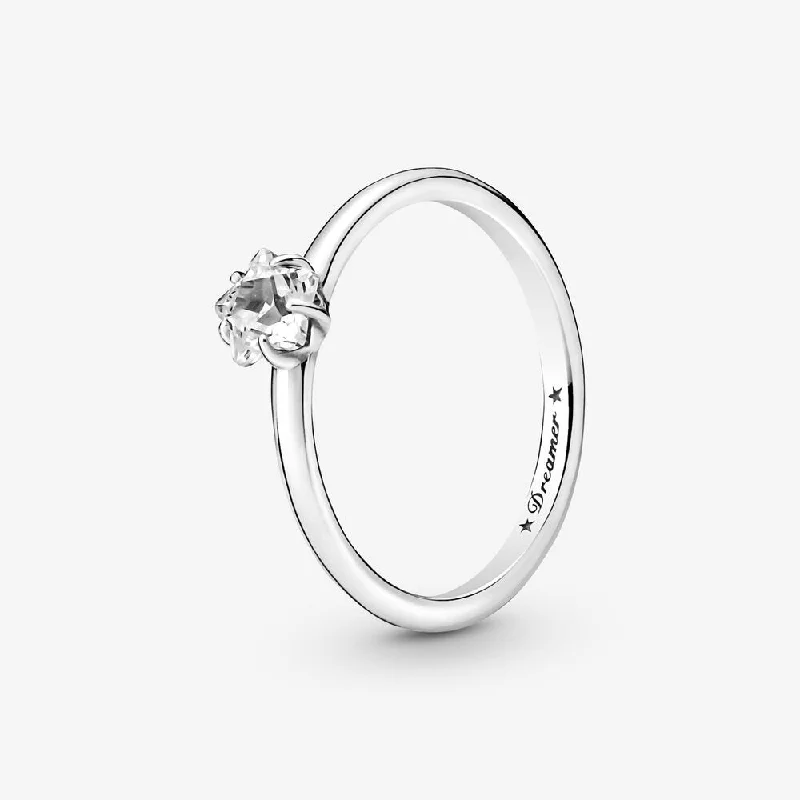 diamond wedding bands for women -Celestial Sparkling Star Solitaire Ring