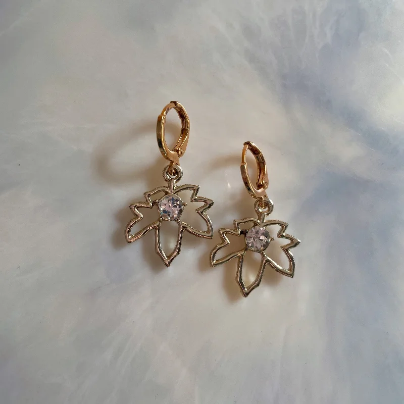 stud earrings for women -MAPLE LEAF EARRINGS