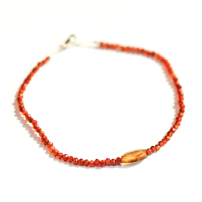 adjustable bangles for women -Hessonite Garnet & Tourmaline Bracelet No. 95