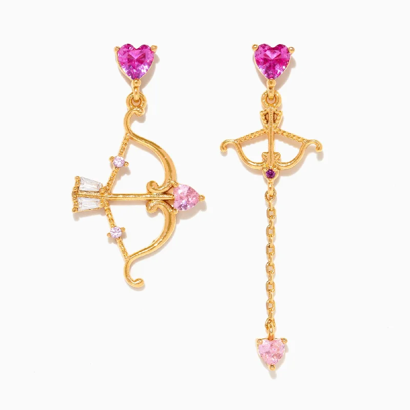 heart-shaped earrings for women -Cupid's Bow Dangle Earrings