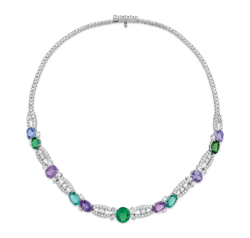 women’s elegant silver necklaces -Raymond Yard Unheated Paraiba Tourmaline Necklace, 26.08 Carats