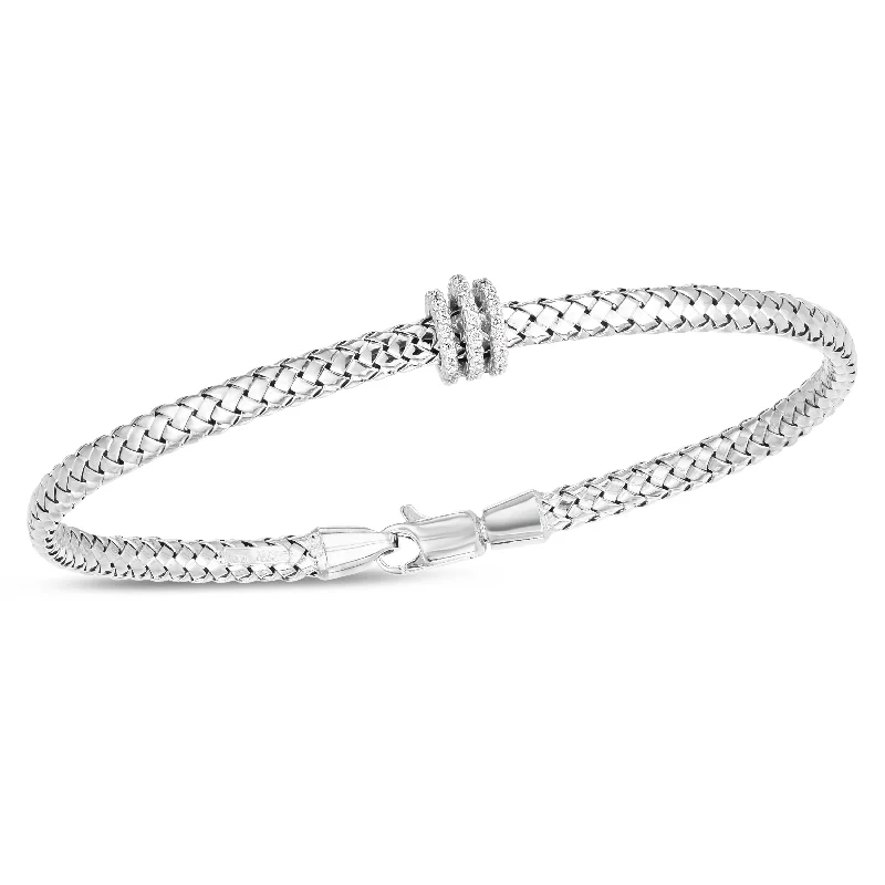 bracelet stack for women -14K Deco Woven Diamond Bracelet