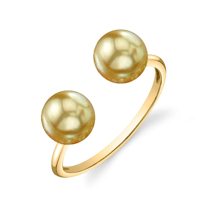 simple gold rings for women -Golden South Sea Pearl Harper Ring