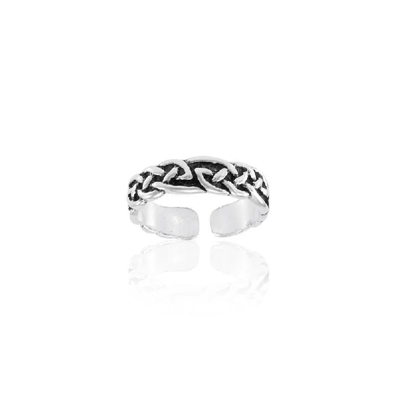 bridal rings for women -Celtic Knotwork Sterling Silver Toe Ring TR604