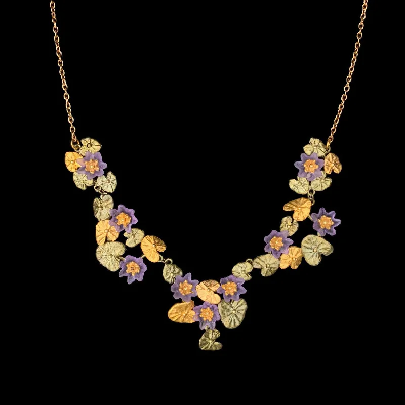 modern necklaces for women -Giverny Water Lilies Necklace - Statement