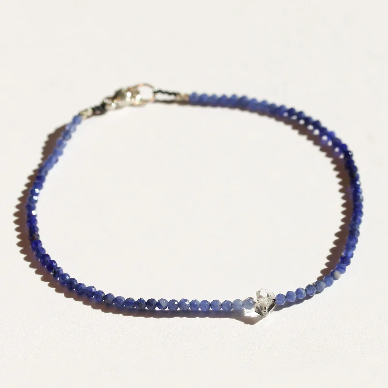 boho bracelets for women -Sodalite + Herkimer Bracelet