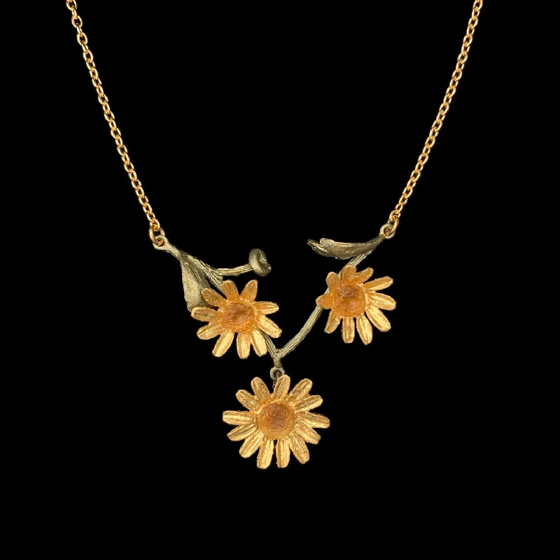 layered necklaces for women -Yellow Butter Daisy Necklace