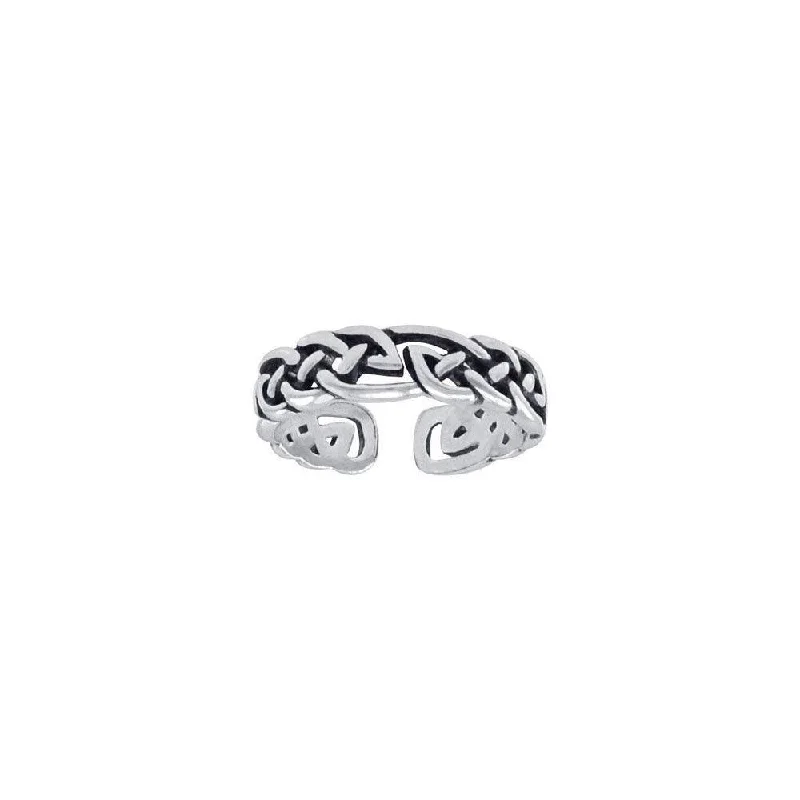 pearl rings for women -Celtic Knot Work Sterling Silver Toe Ring TTR069