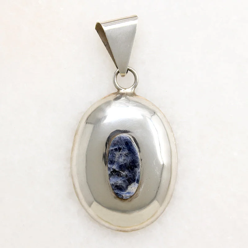 gemstone necklaces for women -Sodalite in Mexican Sterling Silver Pendant