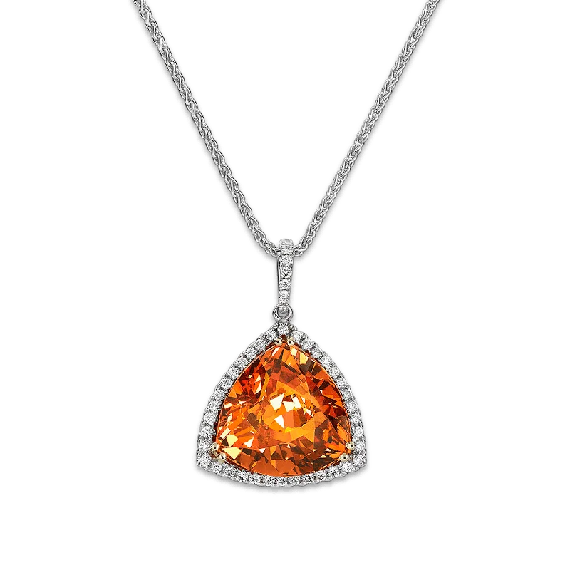 trendy gold necklaces for women -Mandarin Garnet Pendant, 15.01 Carats