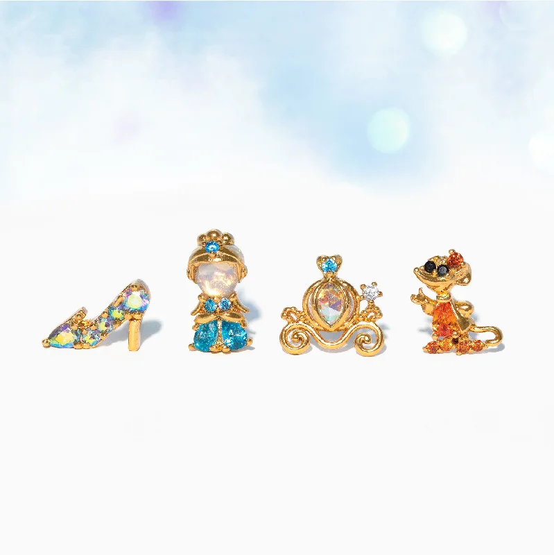 gold earrings for women -Disney Princess Cinderella Earring Set