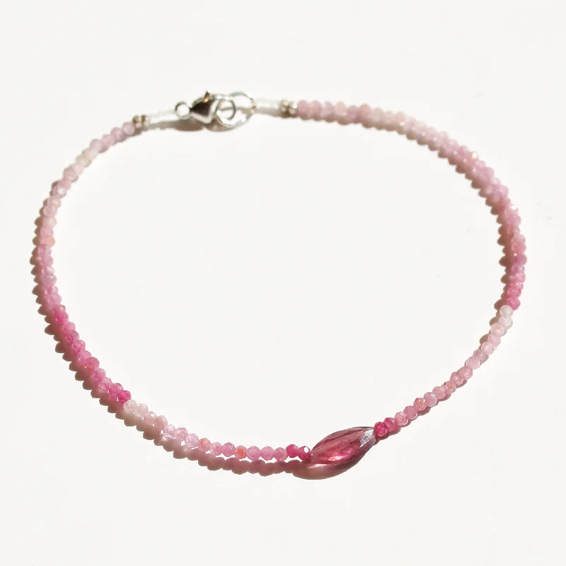 stylish charm bracelets for women -Ombré Ruby + Pink Tourmaline Bracelet No.24