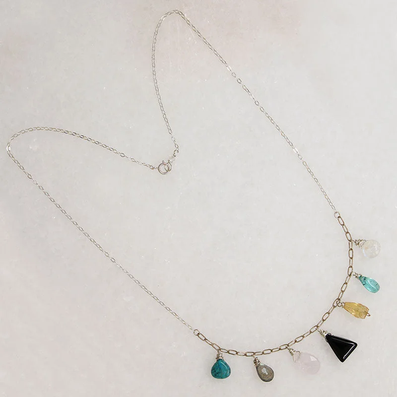 fashion-forward necklaces for women -Dreamy Energetic Gemstone & Silver Necklace by Brin