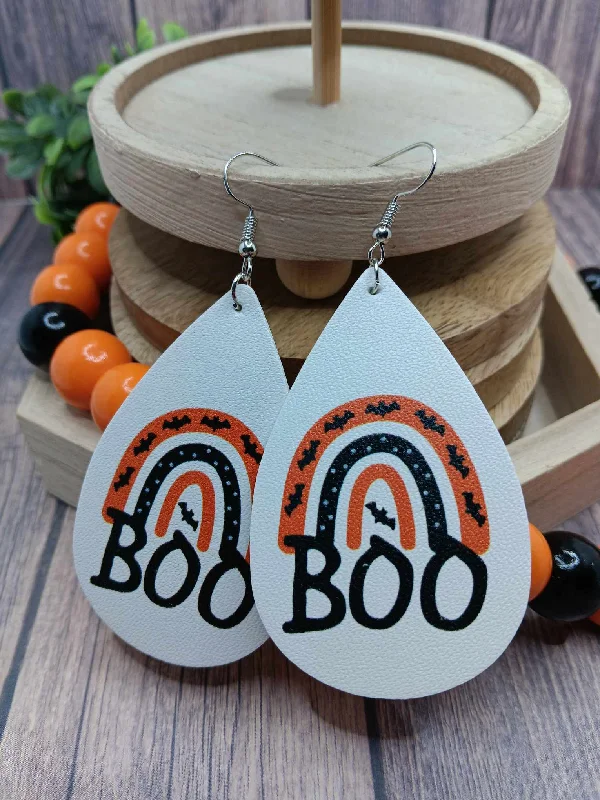 colorful earrings for women -Boo Leather Style Earrings