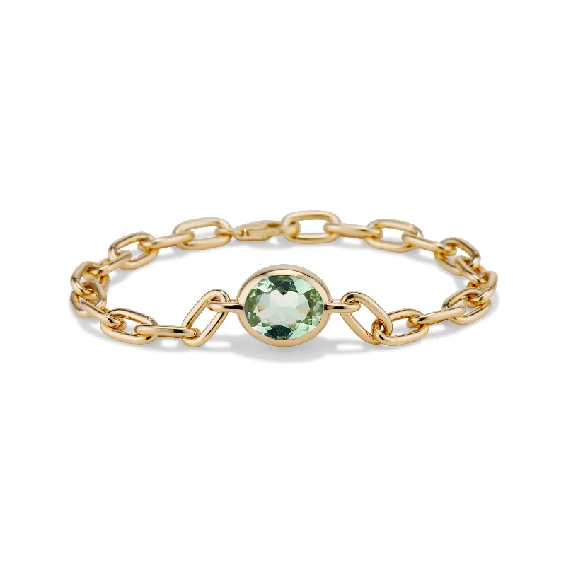 classic bangles for women -Mint Green Tourmaline Bubble Bracelet