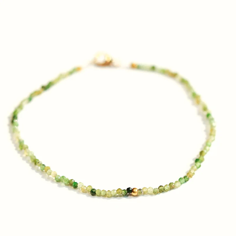 chunky bangles for women -Green Tourmaline & 18k Bracelet No. 126