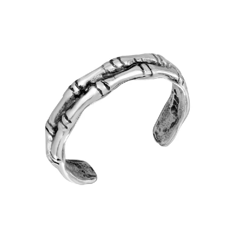 statement cocktail rings -Silver 925 Bone Adjustable Toe Ring - TR236-A