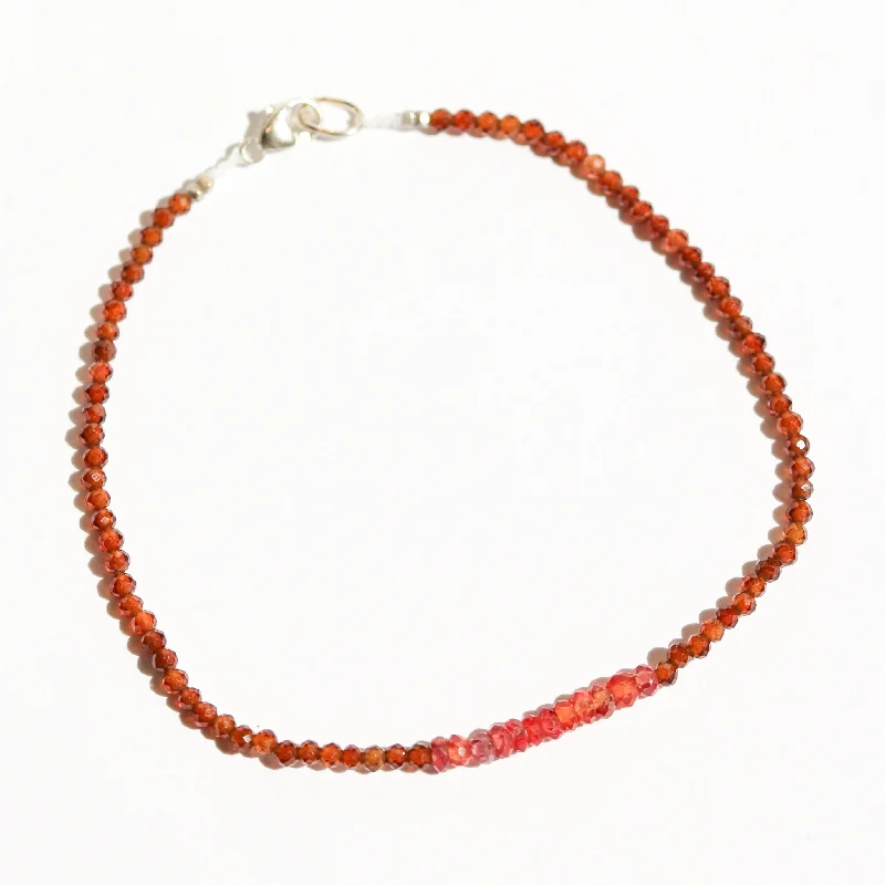 dainty bangles for women -Hessonite Garnet + Sapphire Bracelet no. 89