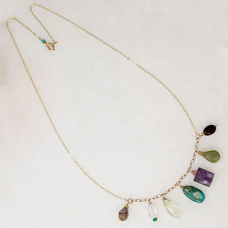 wedding necklaces for women -Energetic Springtime-Hued Gemstone Necklace by Brin