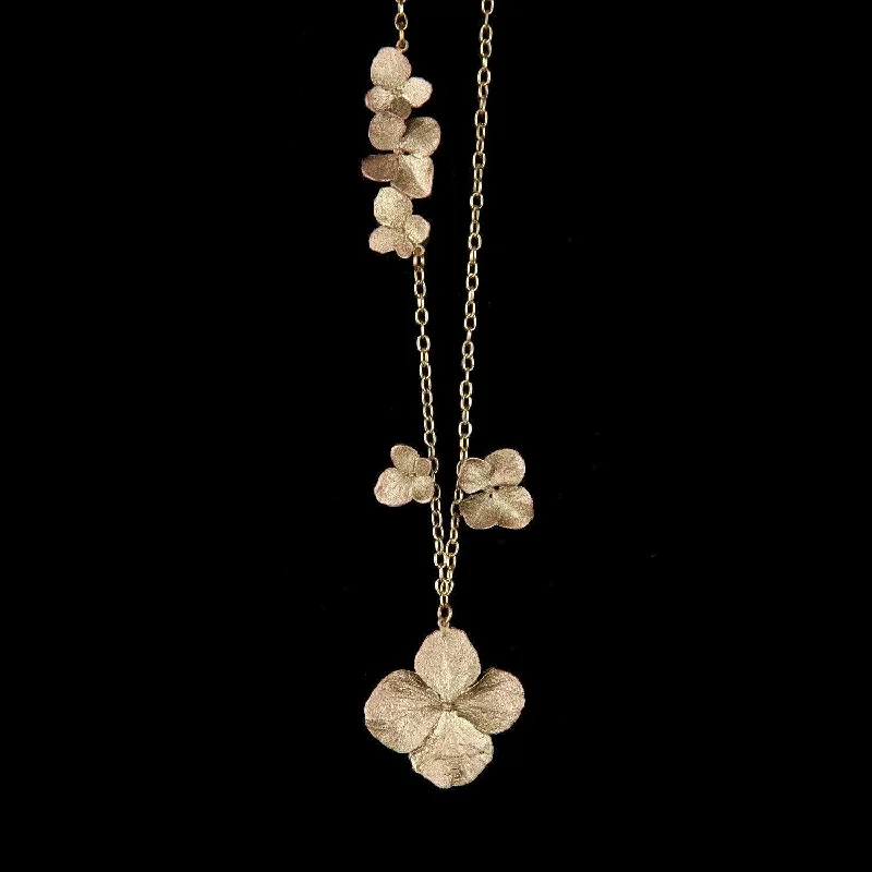 women’s crystal charm necklaces -Hydrangea Necklace - Long