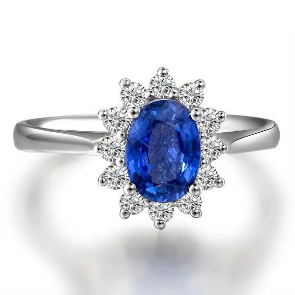 elegant diamond engagement rings -Exquisite Sapphire and Moissanite Diamond Engagement Ring