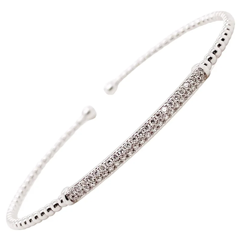 women’s bangles -Pave Diamond Cuff Flexible Bracelet